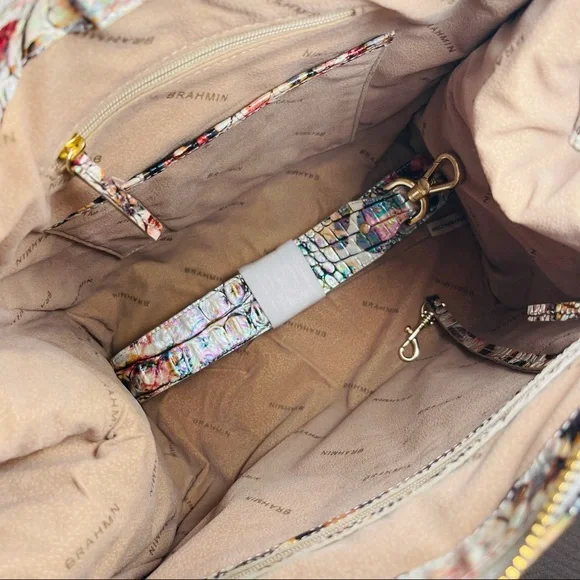 Brahmin Caroline Satchel Iridescent Leopard Exclusive Limited Edition - Picture 5 of 6